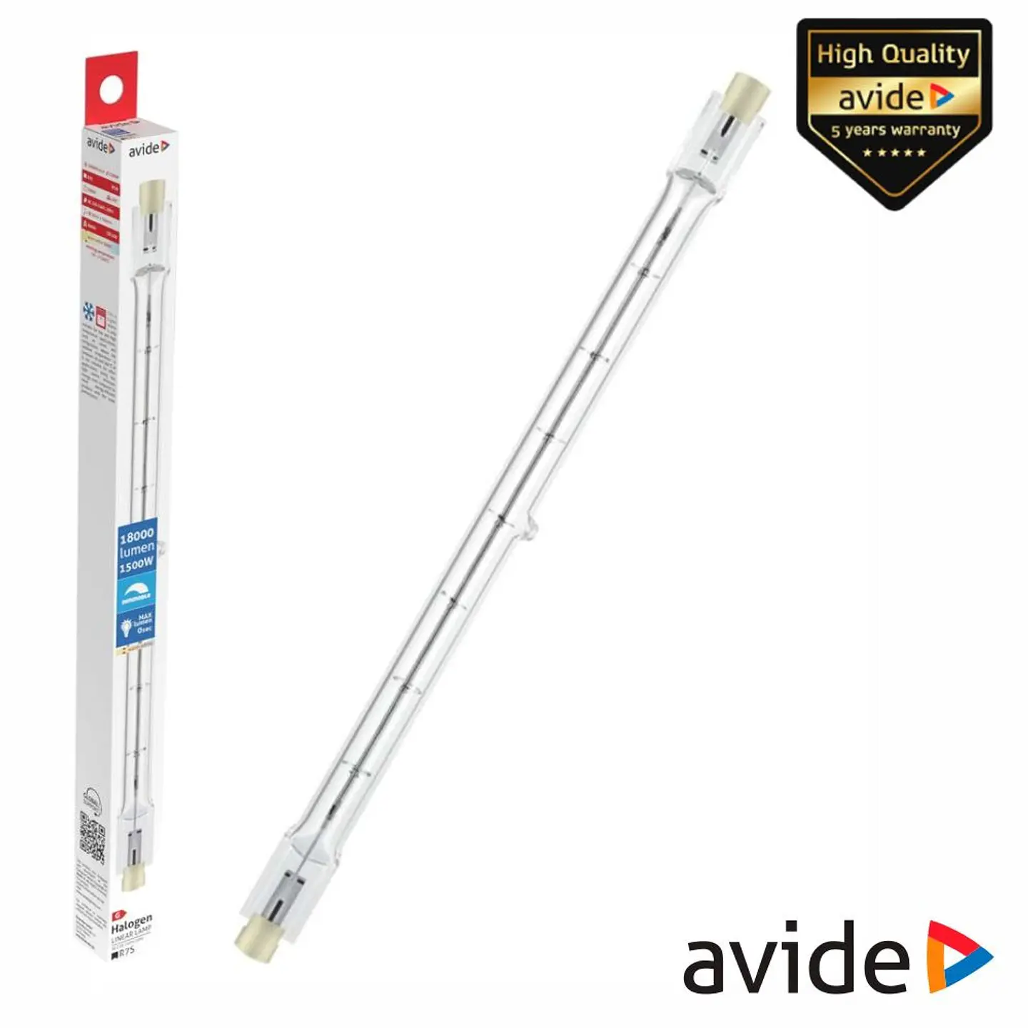 Lâmpada R7s 1000W 254mm 1500W 300°C AVIDE 1