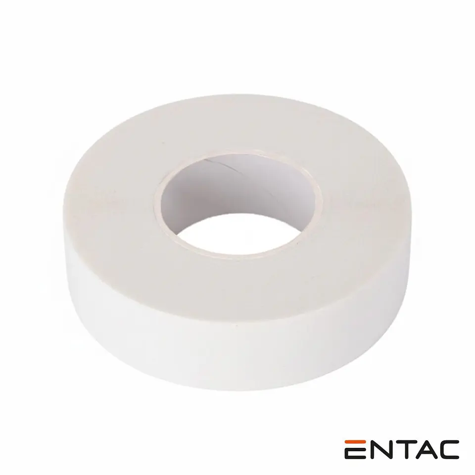 Fita Adesiva Dupla Face Espuma Branca 19mm 2m ENTAC 1