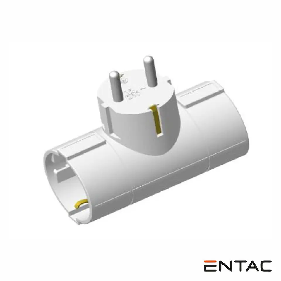 Ficha Elétrica Adaptadora 2x Schuko Horizontal ENTAC 1