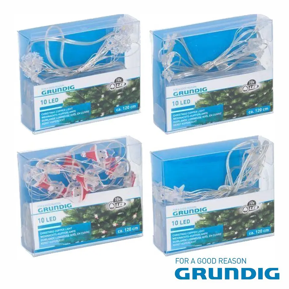 CONJUNTO DE LUZES C/ 10 LEDS BRANCO 1.2M GRUNDIG 1