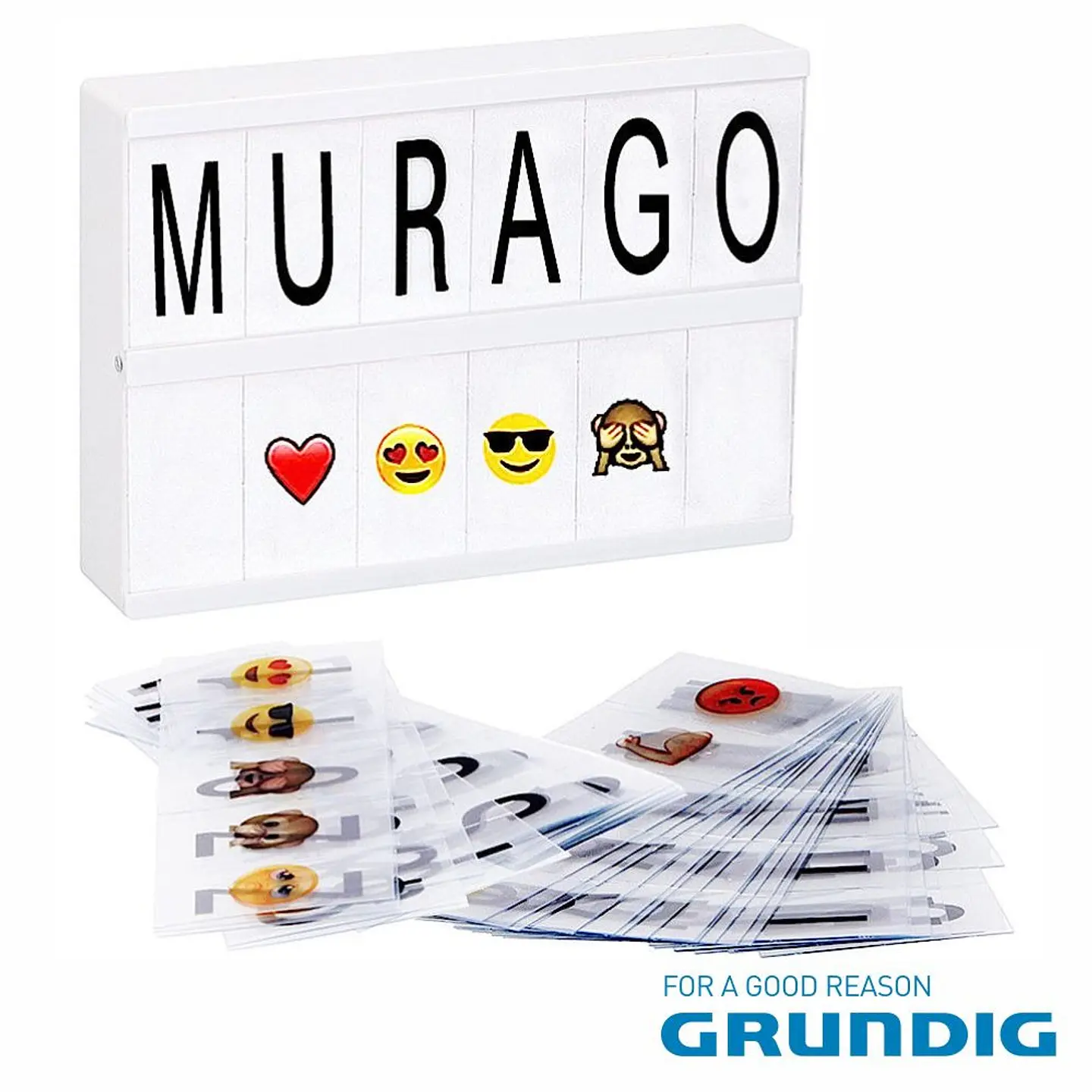 CAIXA DE LUZ 8 LEDS A5 100 LETRAS 21X15X4.1CM GRUNDIG 1