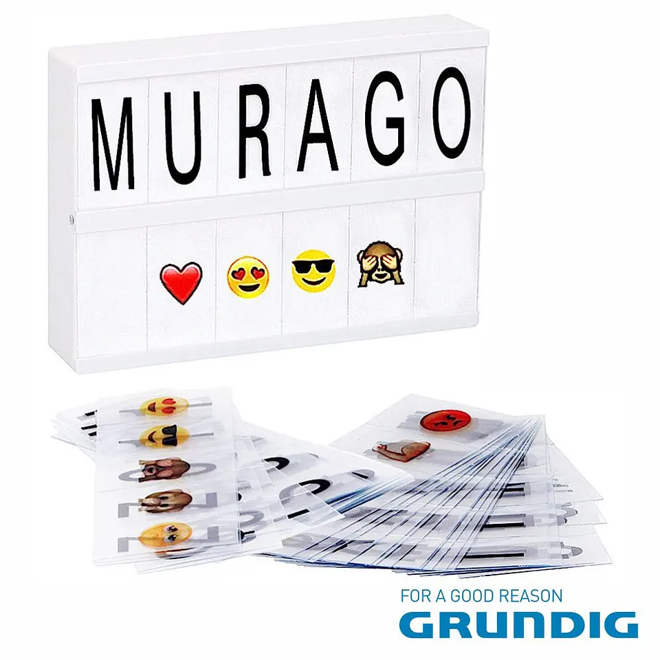 CAIXA DE LUZ 8 LEDS A5 100 LETRAS 21X15X4.1CM GRUNDIG 1