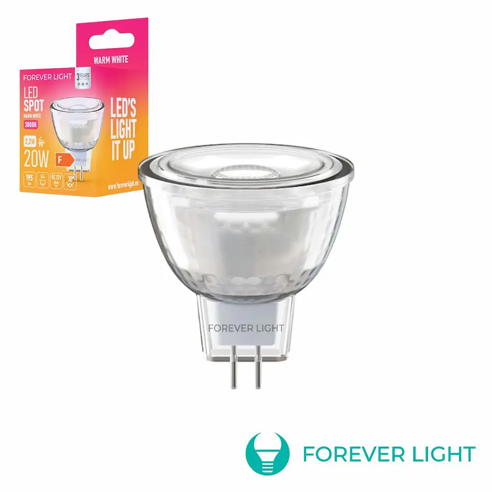 Lâmpada LED G4 MR11 2.2W 12V 3000K 195lm FOREVER 1