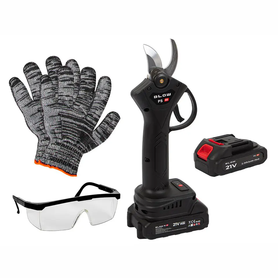 Kit Completo Tesoura De Poda S/ Fios 21V 28mm BLOW 1