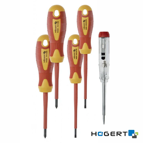 Conjunto de 4 Chaves VDE 1000V E 1 Busca-Polos HOGERT