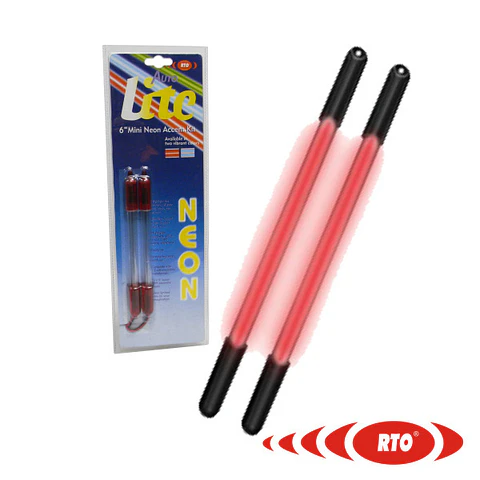 CONJUNTO DE 2 LÂMPADAS NÉON MINI VERMELHO C/ SOM DE 6"