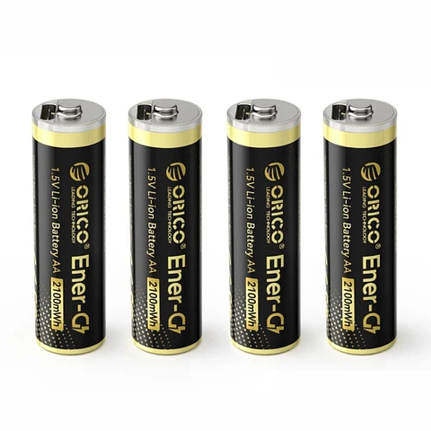 Pilha Lítio AA Recarregável Por USB-C 1.5V 2100mWh x4