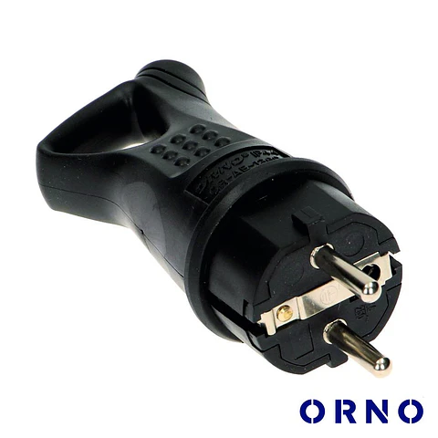 Ficha Schuko Macho 16A Preta ORNO