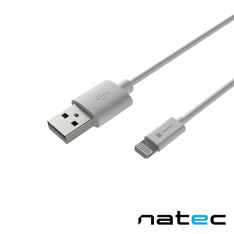 Cabo USB-A 2.0 Macho/ LIGHTNING 5/6 Branco PRATI Natec