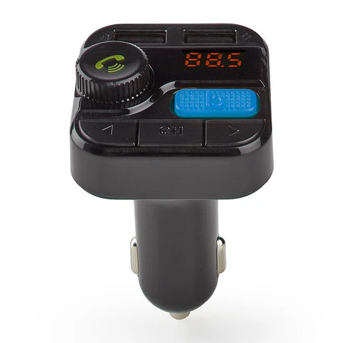 Transmissor FM Bluetooth 2USB/MicroSD F. Isqueiro Preto