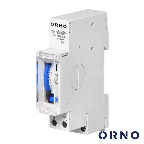 Temporizador Diário Analógico 16A 230V P/ Calha DIN ORNO