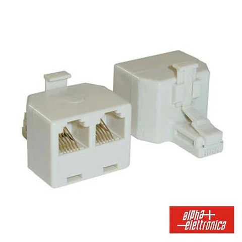 ADAPTADOR DE TELEFONE 8P8C 2FÊMEA / 1MACHO