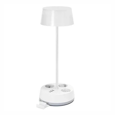 Candeeiro Mesa LED 4.6W C/ 3x Schuko/3x USB/Sup. Telemóvel