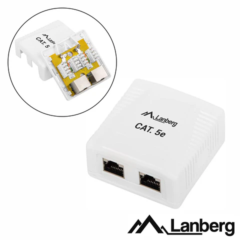 Tomada de Superfície RJ45 C/ 2 Saídas LANBERG