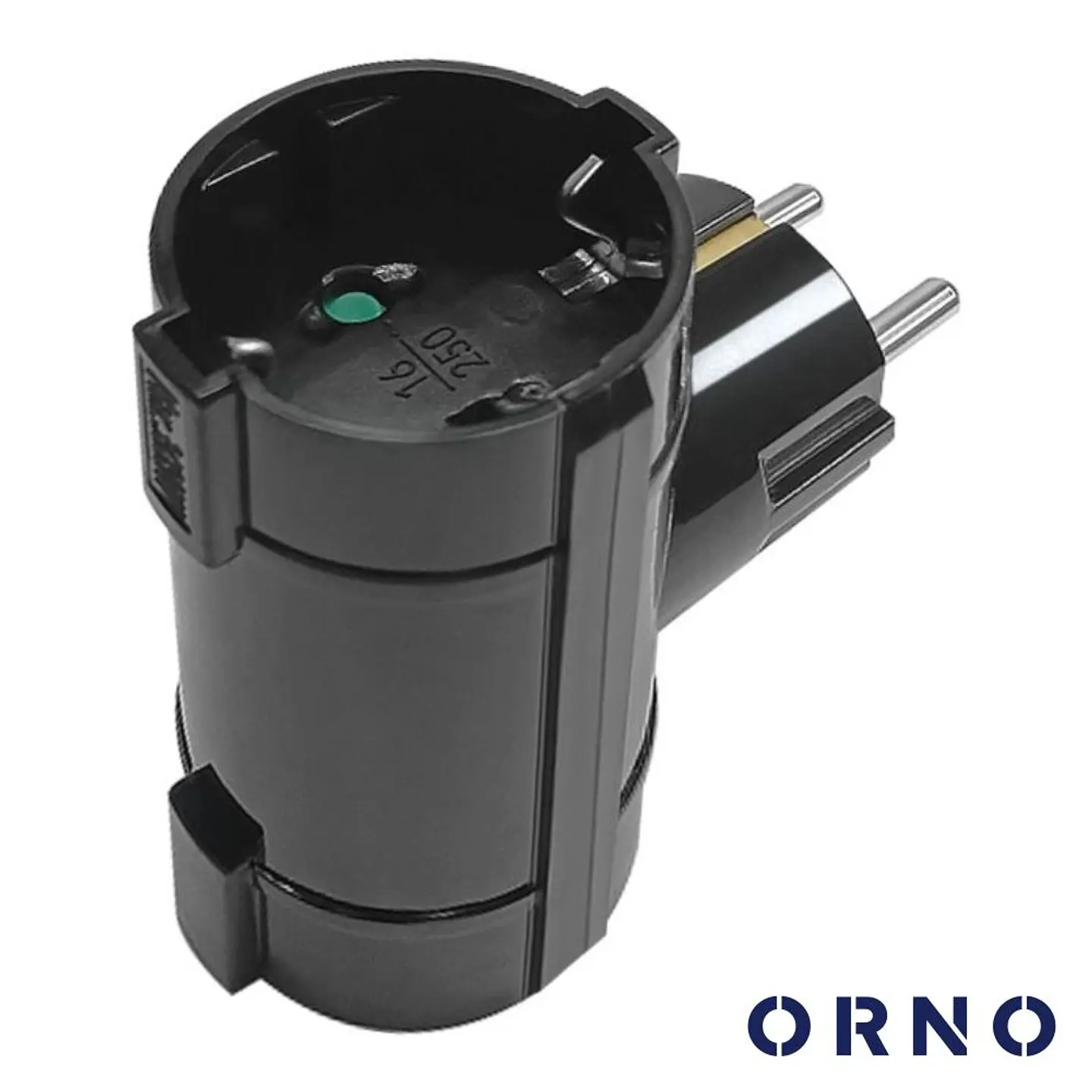 Ficha Elétrica Adaptadora 2x Schuko 16A 3680W Preto ORNO 1