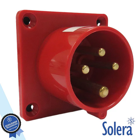 FICHA CEE MACHO PAINEL 3 POLOS (3P+T) 16A IP44 SOLERA