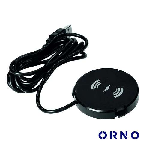 Carregador Por Indução QI de Embutir Ø60mm C/ Cabo USB ORNO