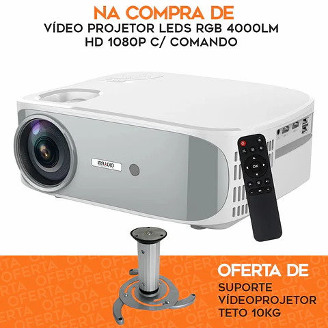 Vídeo Projetor LEDS RGB 4000lm 1080P C/ Oferta Suporte