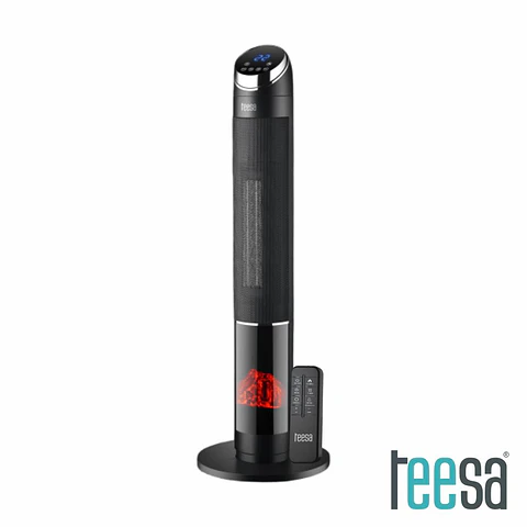 Aquecedor Cerâmico Torre 1000-2000W C/ Efeito Chama TEESA