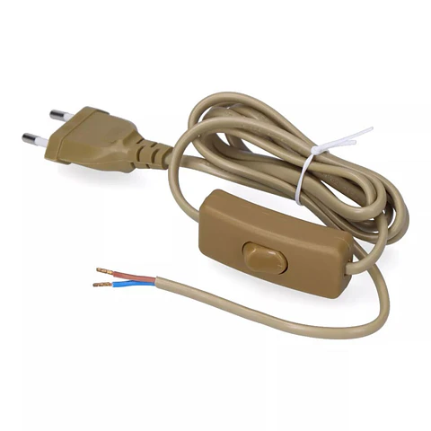 CABO DE ALIMENTAÇÃO COM INTERRUPTOR 1.5M DOURADO