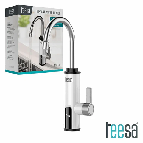 Torneira Elétrica Bancada 220V 3000W IPX4 Branco/Inox TEESA