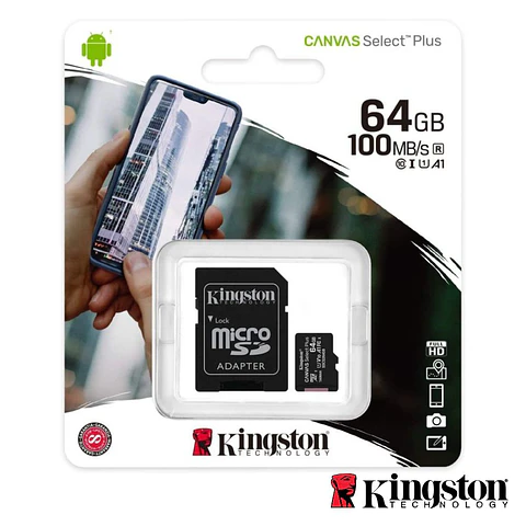 Cartão Memória Micro SDXC 64GB UHS-I Adaptador KINGSTON