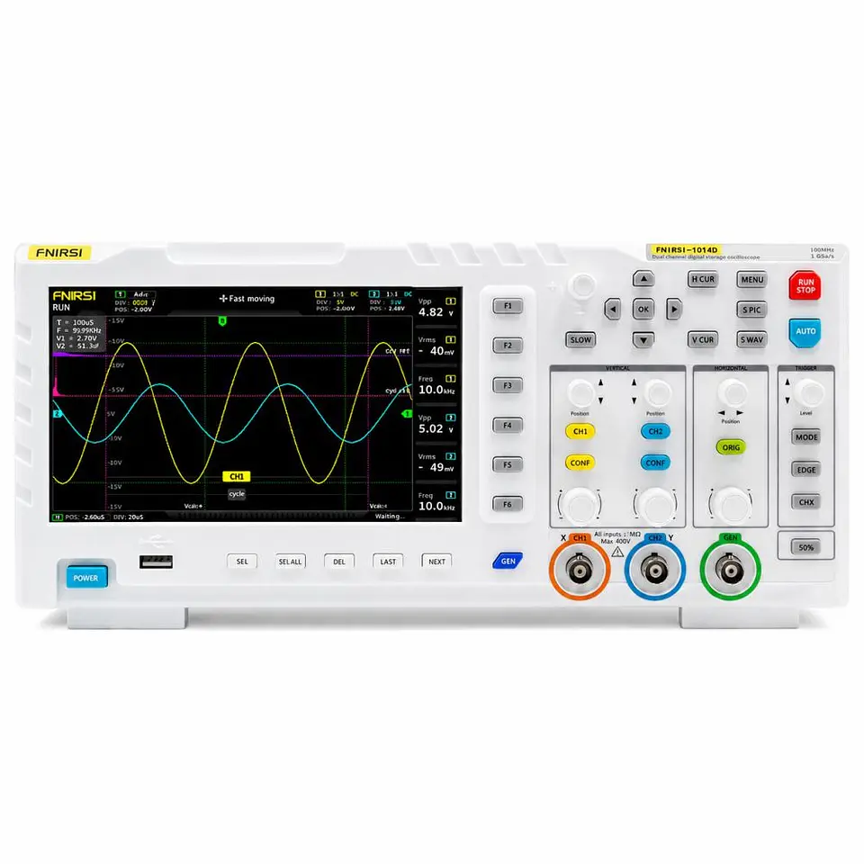 Osciloscópio Digital 100MHz de 2 canais 1GSa/s C/ Gerador 1