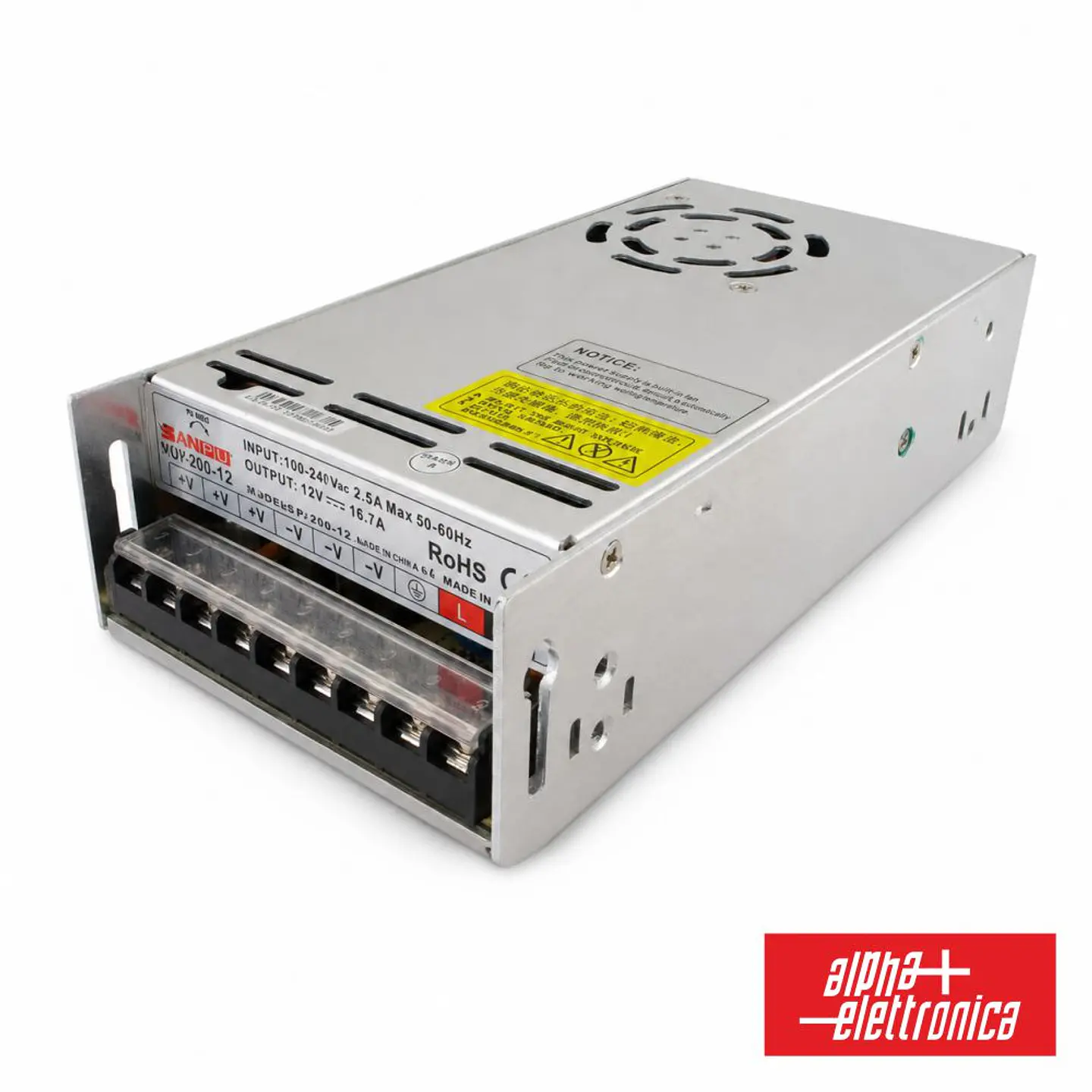Fonte De Alimentação Industrial 24V 199.2W 8300mA PFC ALPHA 1