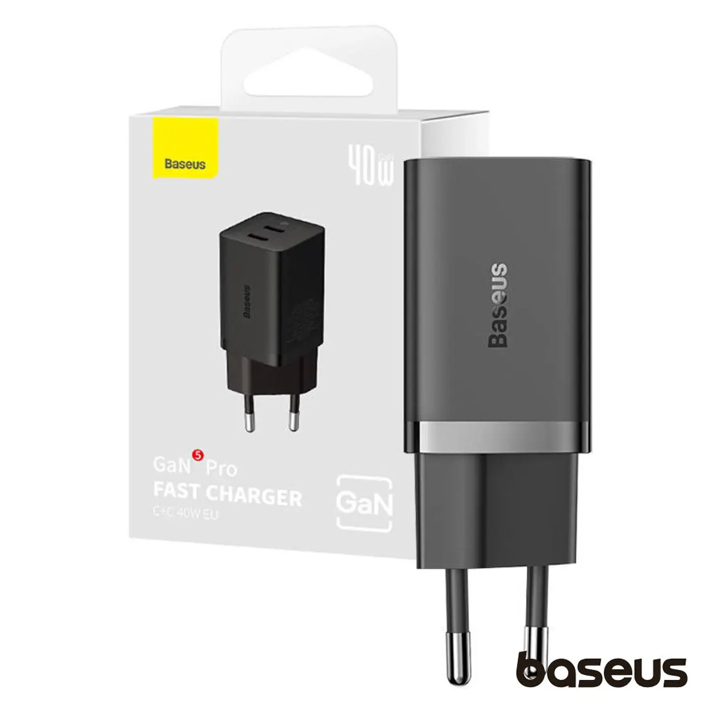 Alimentador Comutado 2x USB-C 40W GaN5 PRO BASEUS 1
