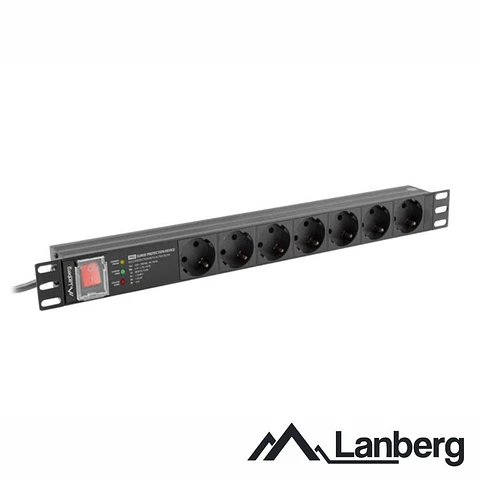 Tomada Elétrica PDU PRO 7x Schuko 16A SPD 19" 1U LANBERG