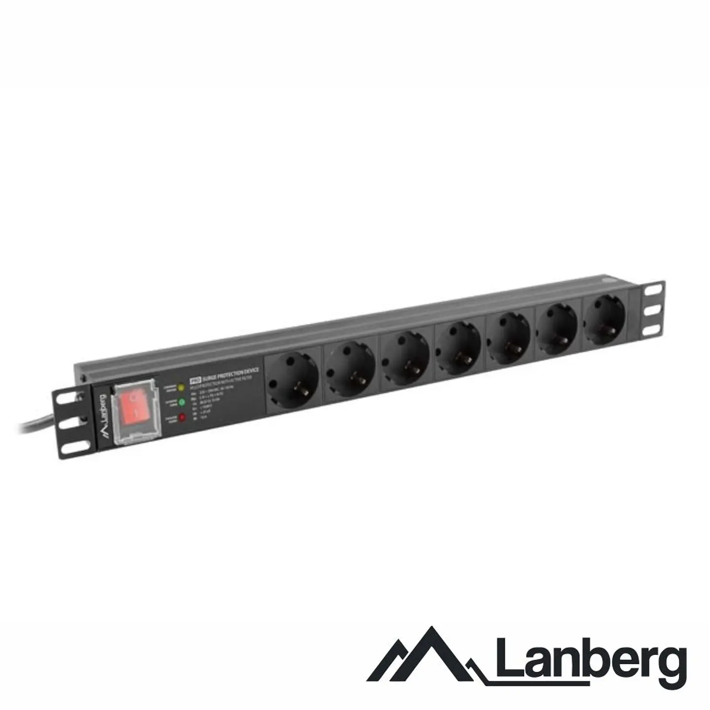 Tomada Elétrica PDU PRO 7x Schuko 16A SPD 19