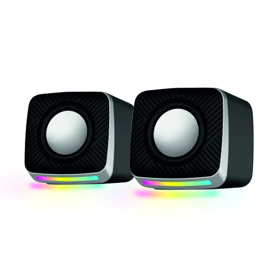 Conjunto 2 Colunas LED RGB p/ PC 2x3W USB 2.0 1