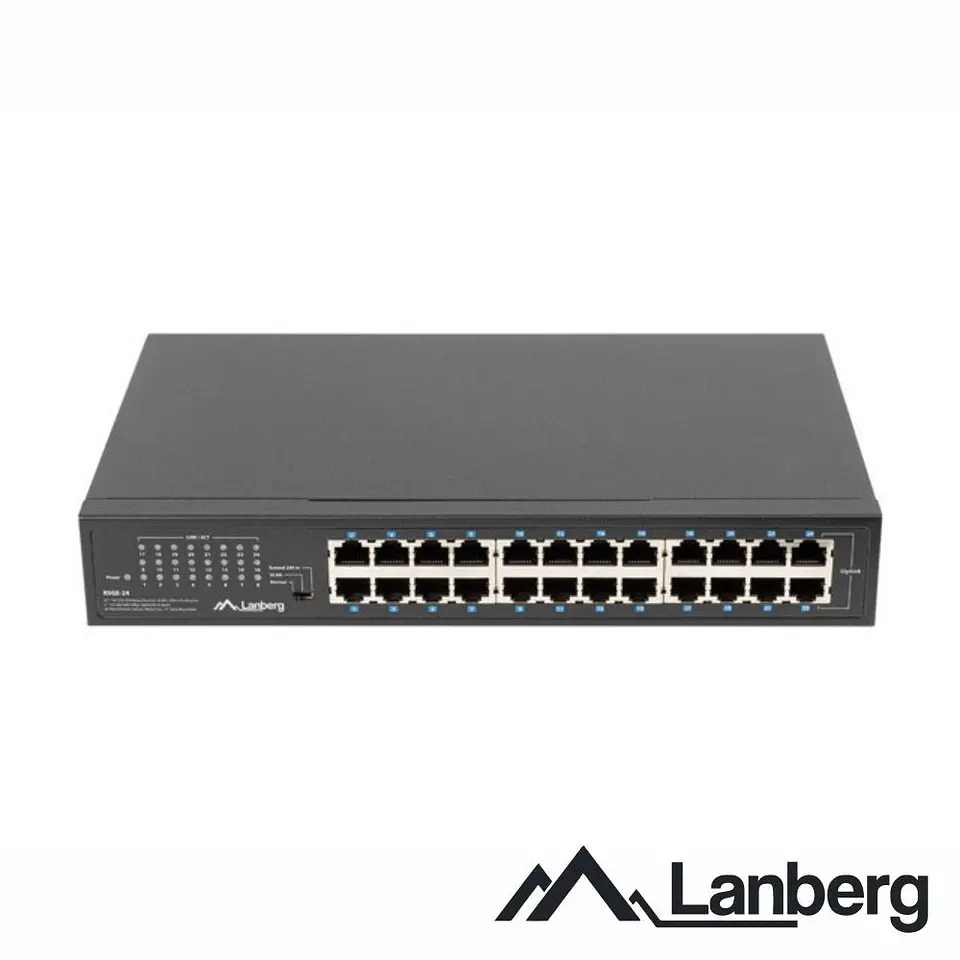 Switch De Rede Ethernet 1Gbps 24 Portas RJ45 Rack 19