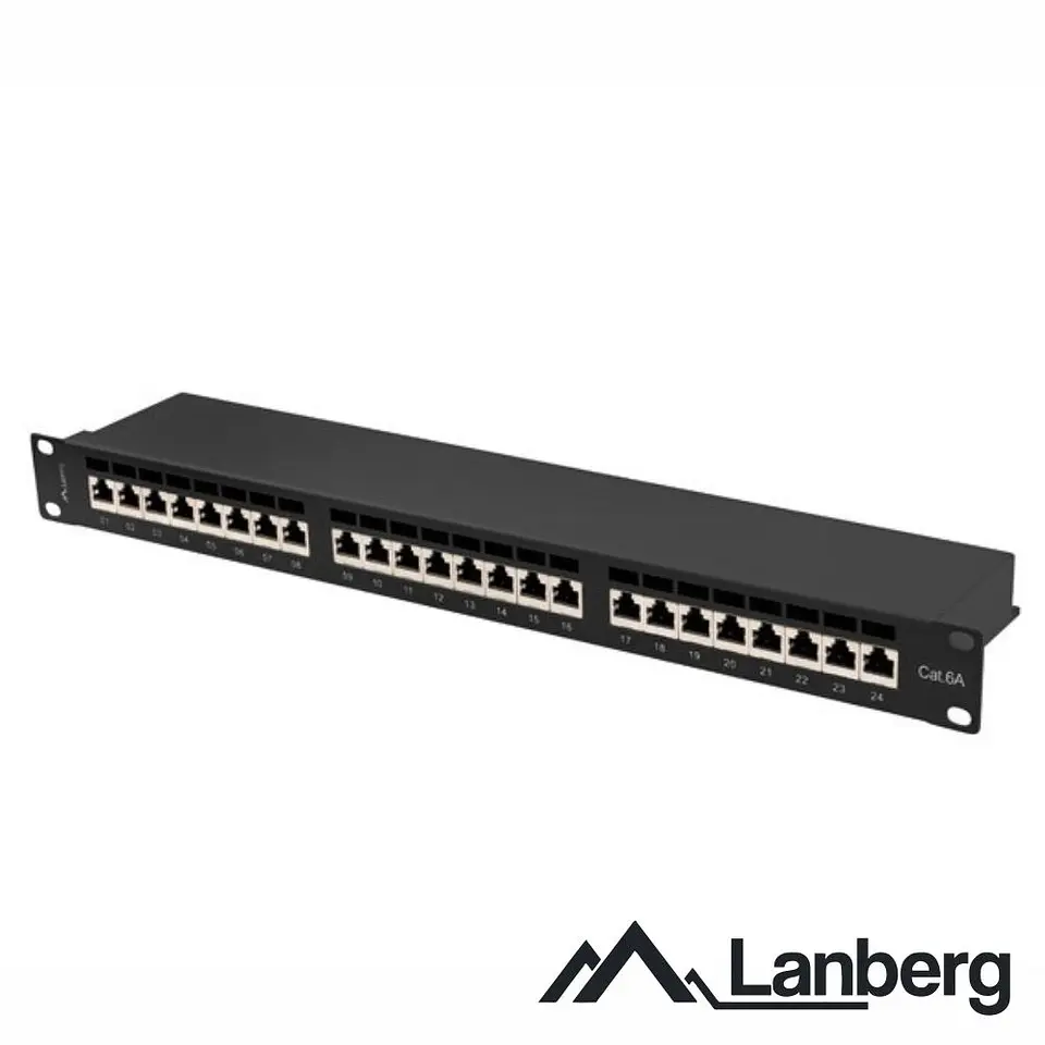 Patch Panel 24 Portas Blindado RJ45 CAT6A 1U 19