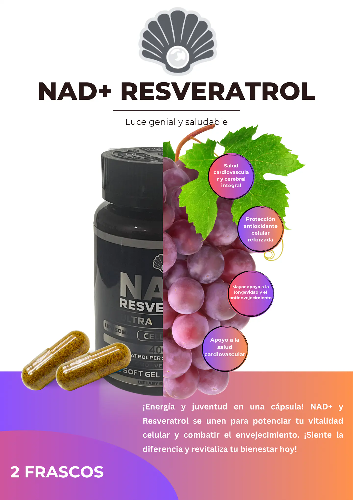 2 unidades de NAD+ Resveratrol  1