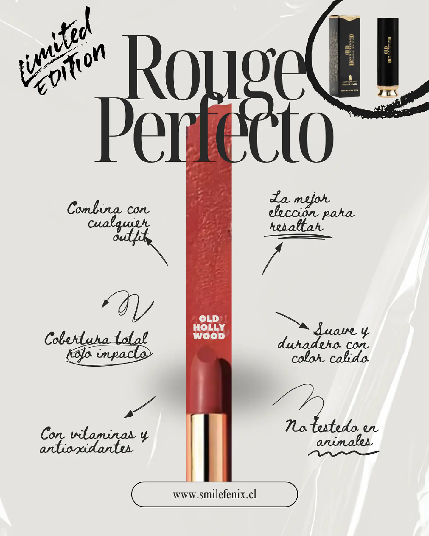 Labial old hollywood Rojo 1