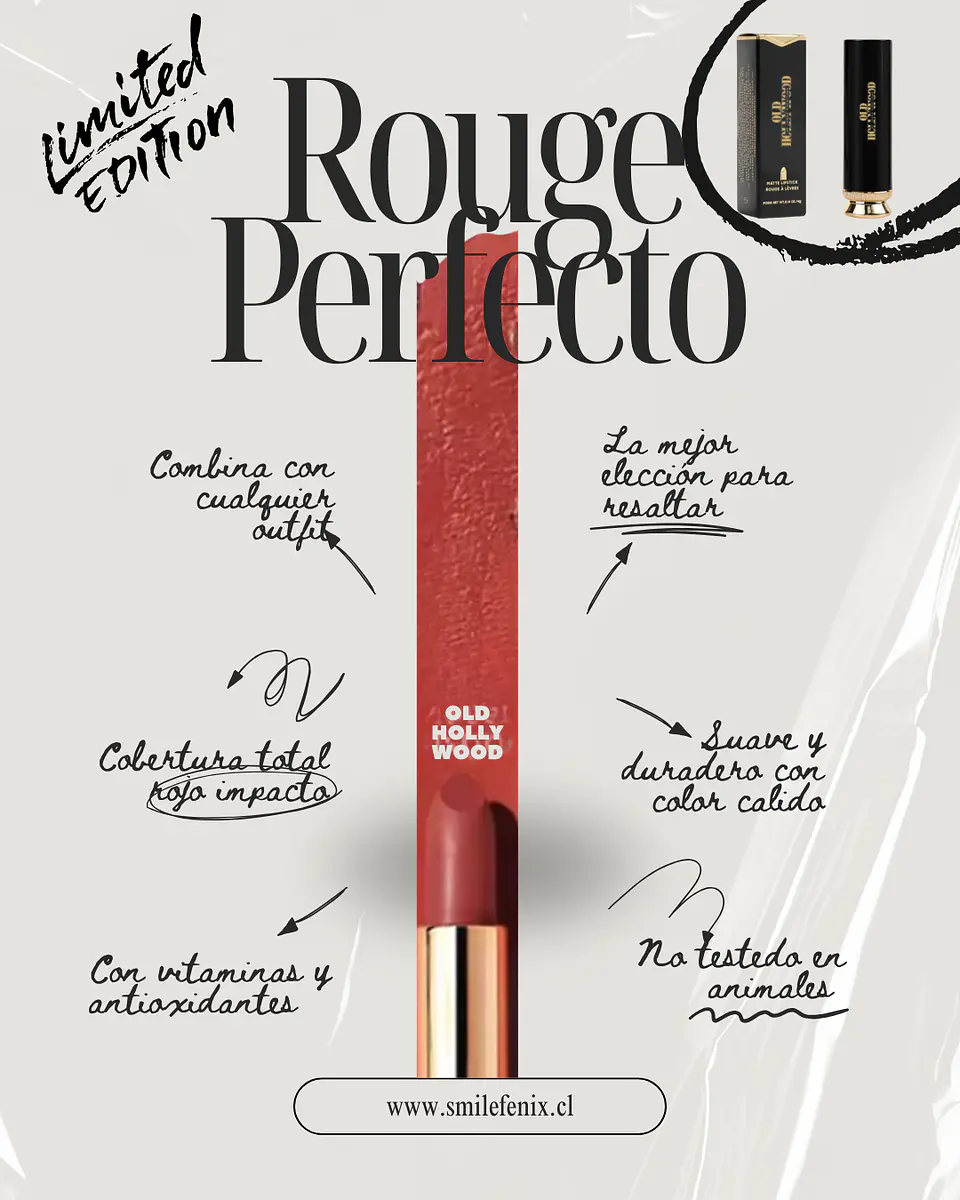Labial old hollywood Rojo 1