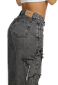Jeans Estrellas negro Dirty 42 - Miniatura 3