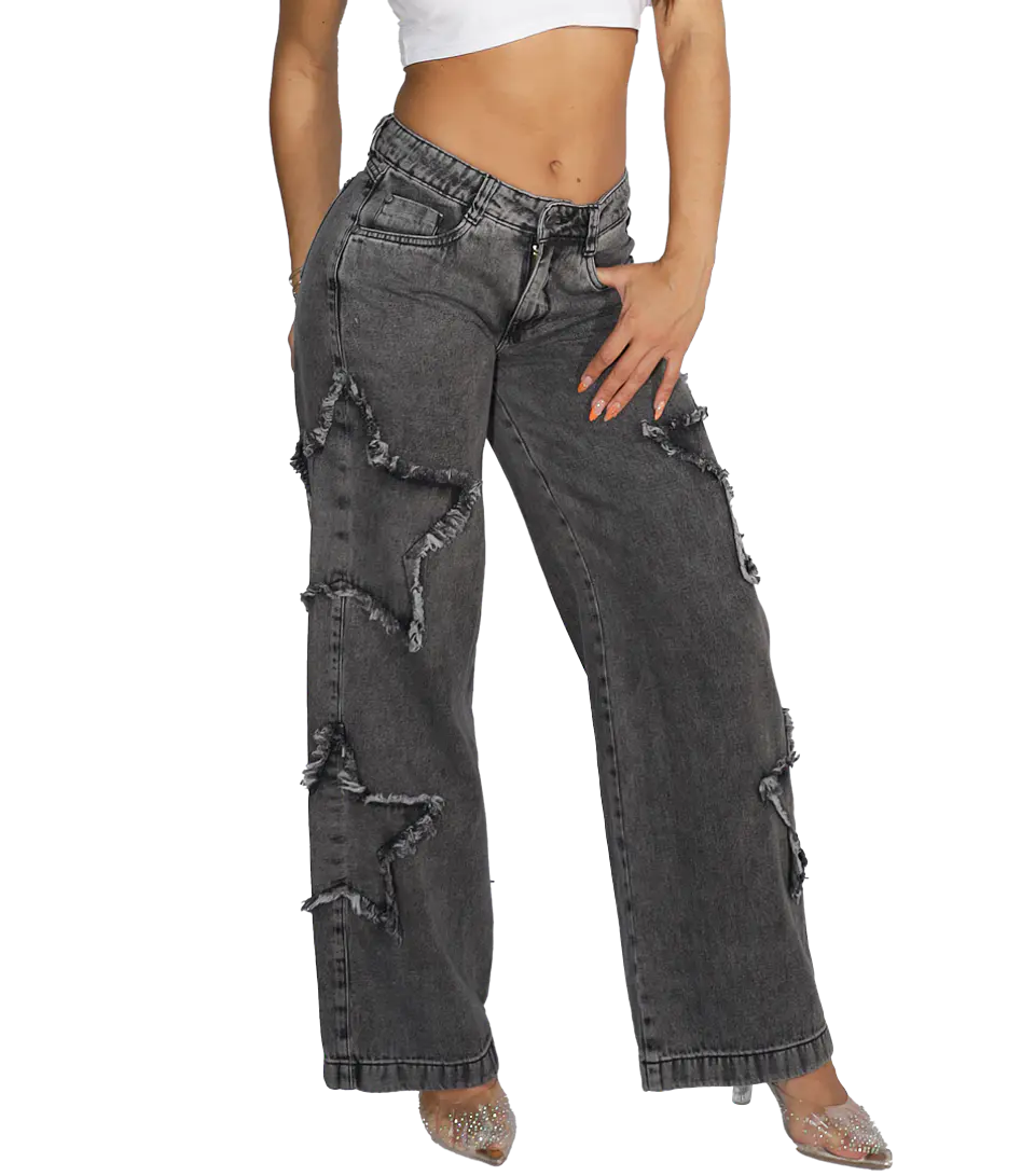 Jeans Estrellas negro Dirty 42 1
