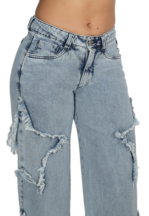 Jeans Estrellas Azul Dirty 42