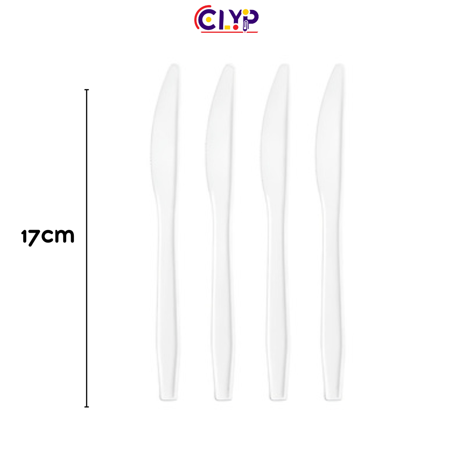 Cuchillo 17cm blanco x 10un