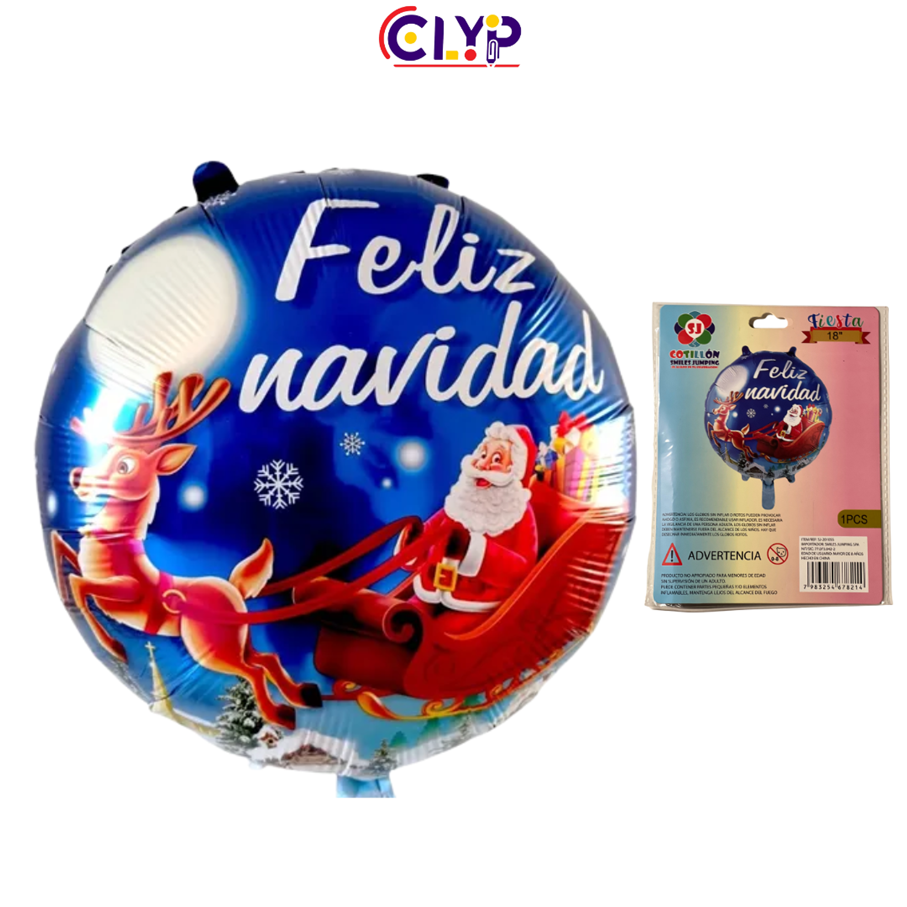 Globo 45 cm navidad trineo un