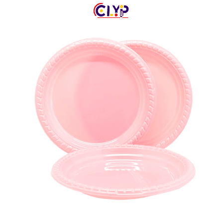 Plato 18cm rosado x 10 un