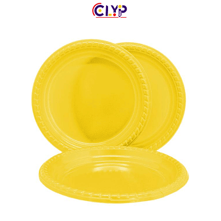 Plato 18cm amarillo x 10 un