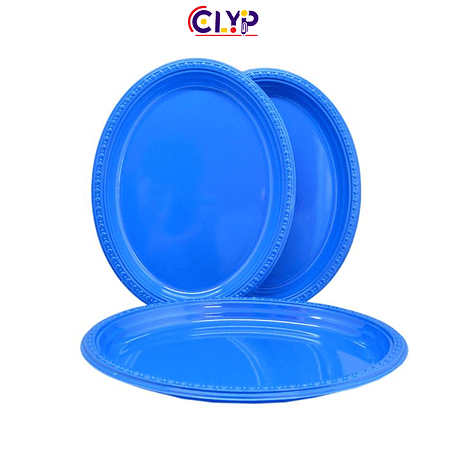 Plato 29cm ovalado azul x 5 un