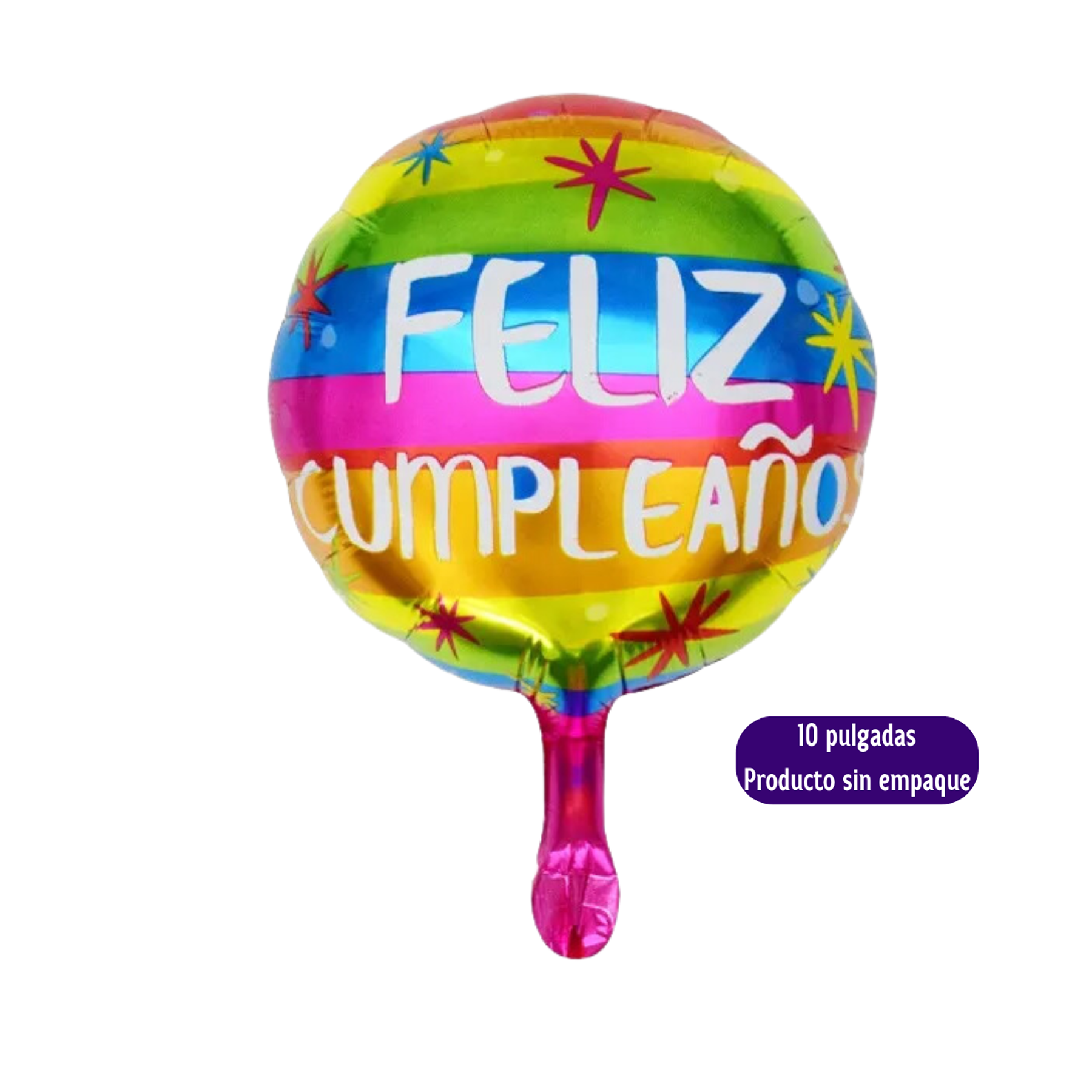 Globo 10 pulgadas feliz cumpleaños un- colores