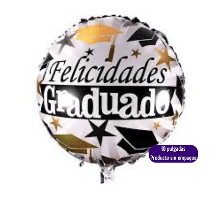 Globo 45 cm felicidades graduado un- negro