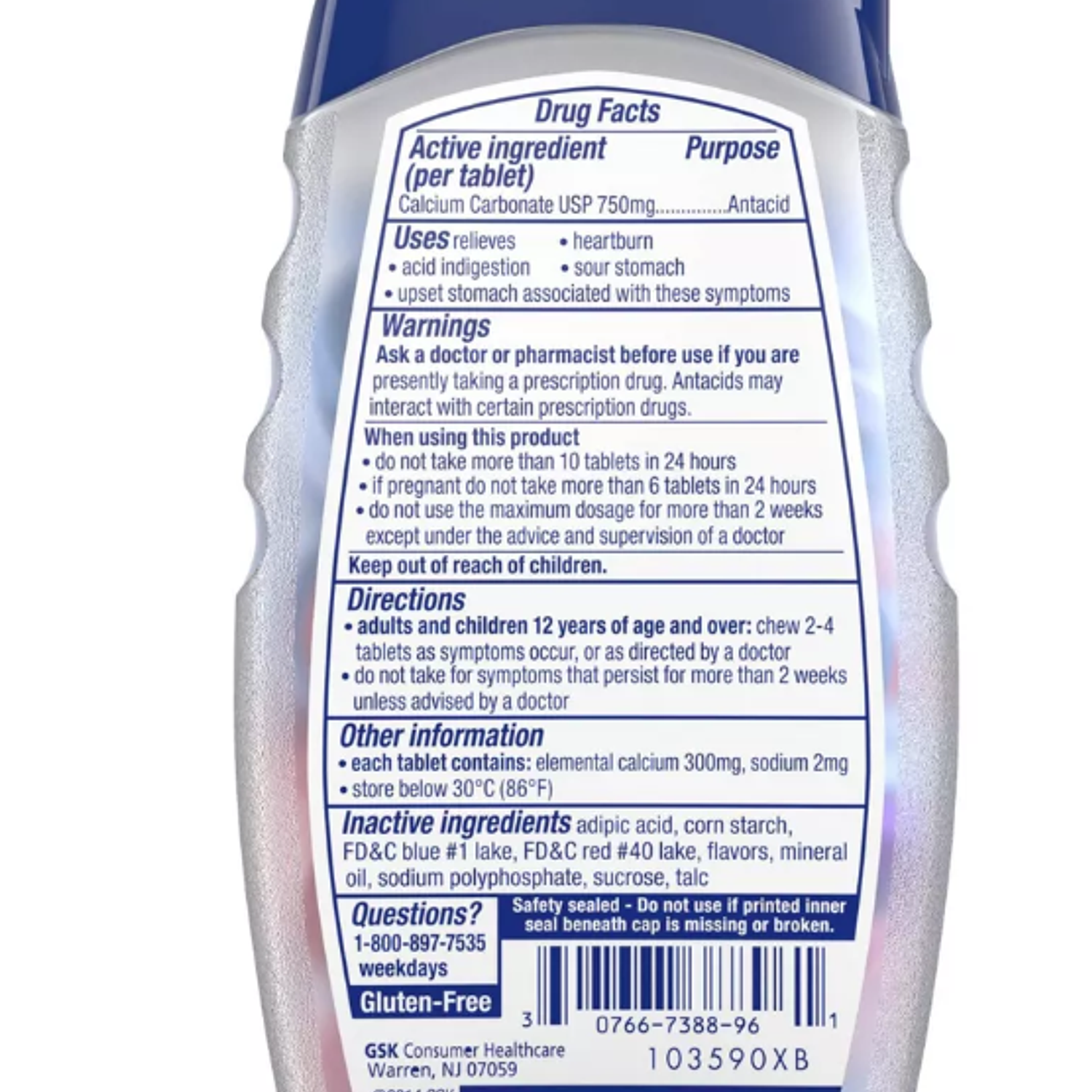 Tums Tabletas Antiacidez 96 unidades 4