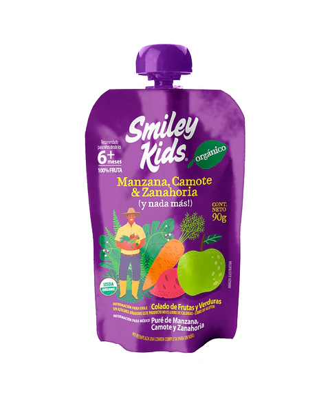 Orgánica Manzana Camote Zanahoria - 18 unds