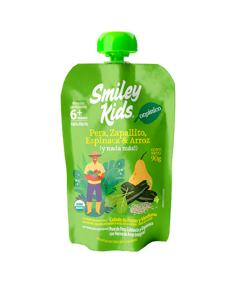 Orgánica Pera Zapallito Espinaca Arroz - 18 unds